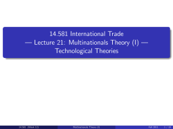Theory I - Dave Donaldson