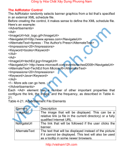 The AdRotator Control The AdRotator randomly selects banner