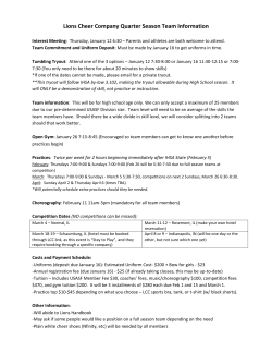 Lions Cheer Company Quarter Season Team Information