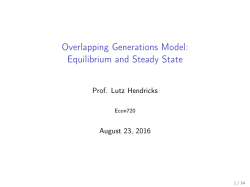Overlapping Generations Model: Equilibrium and