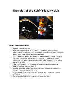 The rules of the Kub&iacute;k`s loyalty club