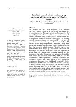 The effectiveness of rational-emotional group training on self