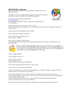 BRAINGENIE&hellip;a study tool BELOW ARE INSTRUCTIONS FOR AN