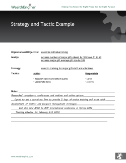 Strategy and Tactic Example