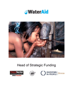 Head of Strategic Funding Job Description Job title: Head of