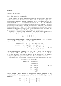 Chapter IV Linear programming IV.4. The more-for