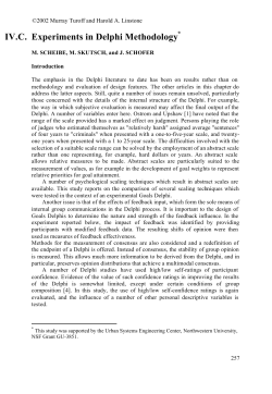 IV.C. Experiments in Delphi Methodology