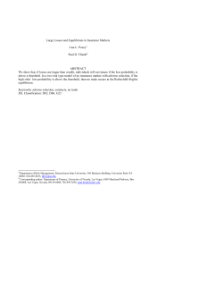 Large Losses and Equilibrium in Insurance Markets