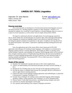 Second Language Acquisition