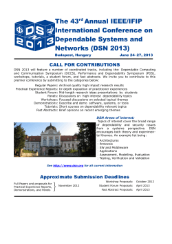 The 43rd Annual IEEE/IFIP International Conference on Dependable
