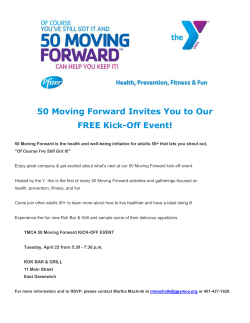 50 Moving Forward Invites You to Our FREE Kick