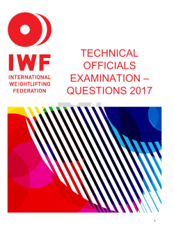 TECHNICAL oFFICIALS EXAMINATION &ndash; Questions