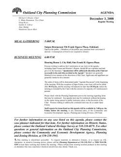 December 3, 2008 - City of Oakland