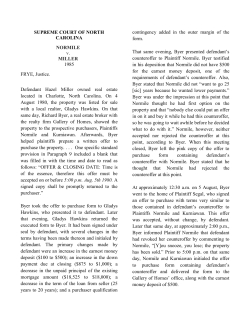 SUPREME COURT OF NORTH CAROLINA NORMILE v. MILLER