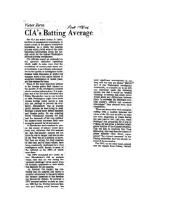 CIA`s Batting Average