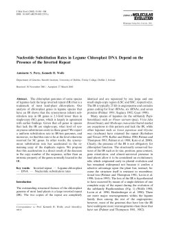 Nucleotide Substitution Rates in Legume Chloroplast DNA Depend