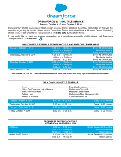dreamforce 2016 shuttle service