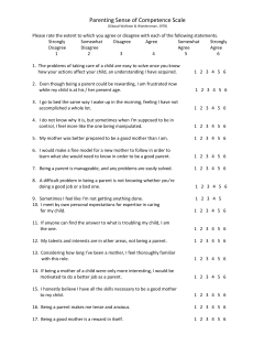 Parenting Sense of Competence Scale