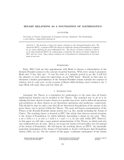BINARY RELATIONS AS A FOUNDATION OF MATHEMATICS
