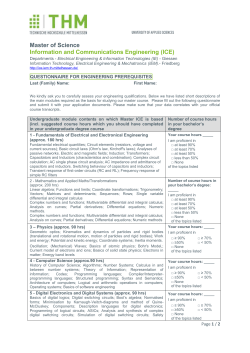 questionnaire for engineering prerequisites