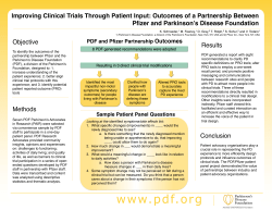 PDF and Pfizer Partnership Outcomes Sample Patient Panel
