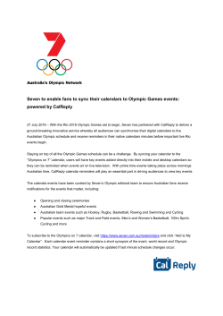Seven to enable fans to sync their calendars to Olympic Games