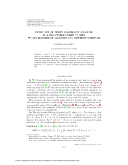 EVERY SET OF FINITE HAUSDORFF MEASURE IS A COUNTABLE