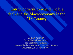 Business Dynamics, Entrepreneurship and the