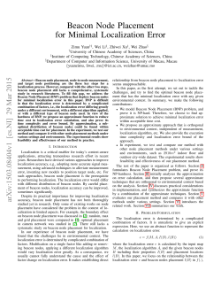 Beacon Node Placement for Minimal Localization Error
