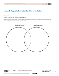Grade 7 Mathematics Module 2, Topic A, Lesson 1
