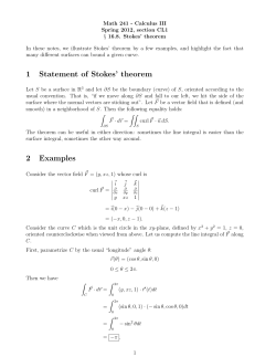 1 Statement of Stokes` theorem 2 Examples