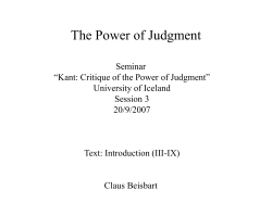 The Power of Judgment