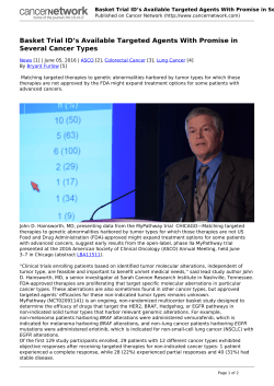 Basket Trial ID`s Available Targeted Agents With