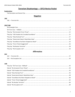 Terrorism Disadvantage — GFCA Novice Packet