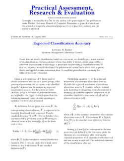 Expected Classification Accuracy - Practical Assessment, Research