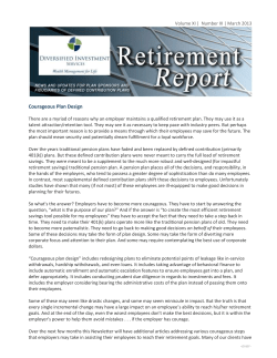 2013 March Retirement Report - Commonwealth Financial Network