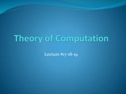 TOC Lecture # 17-18-19