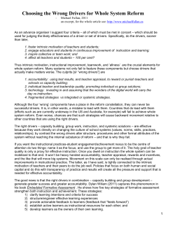 Choosing the Wrong Drivers for Whole System Reform