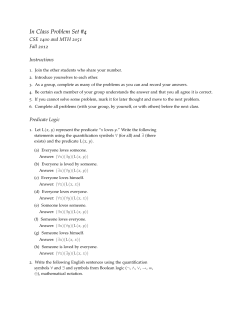In Class Problem Set #4
