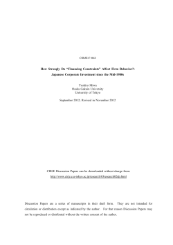 How Strongly Do &ldquo;Financing Constraints&rdquo; Affect Firm Behavior