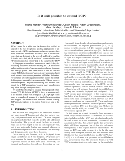 Is it still possible to extend TCP?