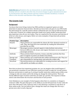 NGSS Genetic Code - Instructor Version