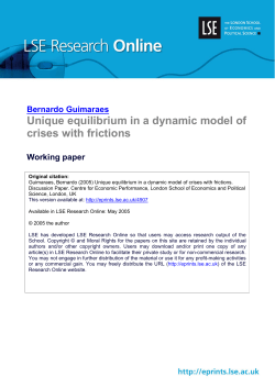 Unique equilibrium in a dynamic model of crises with frictions