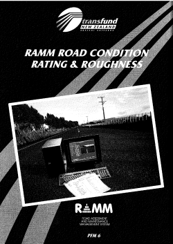 RAMM road condition rating and roughness manual