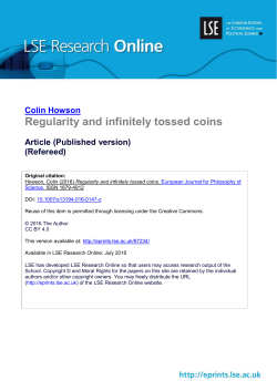 Regularity and infinitely tossed coins