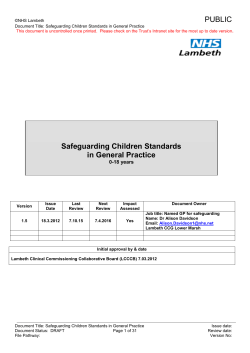 Safeguarding Standards lambeth