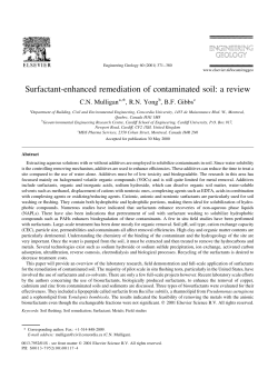 Surfactant-enhanced remediation of contaminated soil: a review