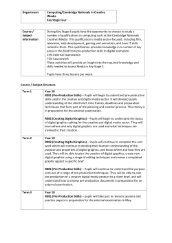 Department Computing/Cambridge Nationals in Creative iMedia