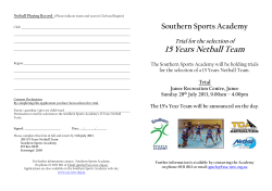 Please note that athletes will be given an opportunity to play in a