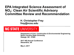 EPA Integrated Science Assessment of NO